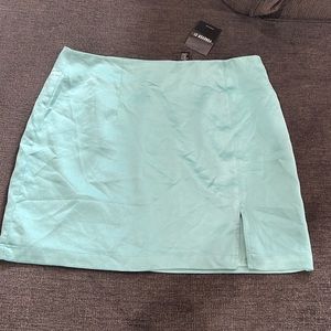 Forever 21 blue satin skirt size L